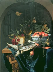 Nature morte avec plat de poisson